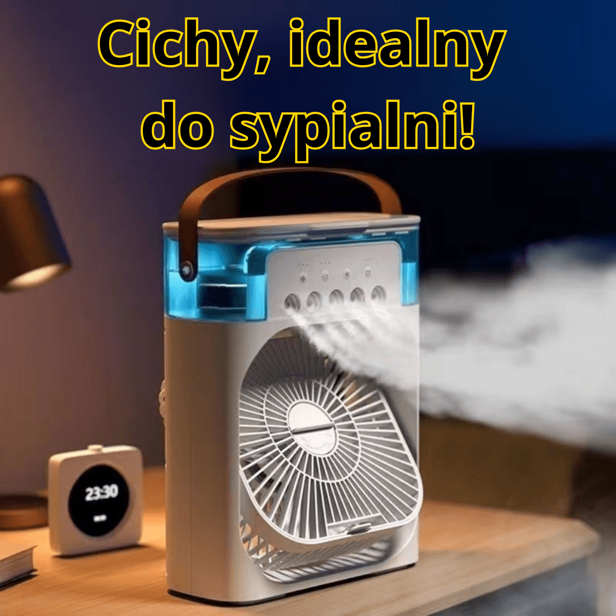 🌬️ Wiatrak Klimek 3w1 – Chłodzi, Nawilża i Świeci! 🌟