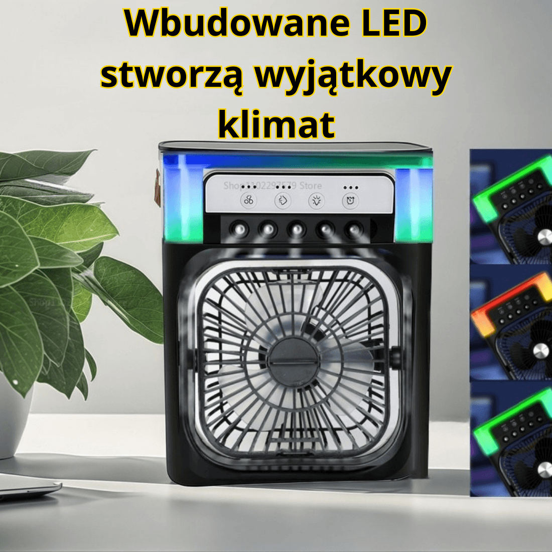 🌬️ Wiatrak Klimek 3w1 – Chłodzi, Nawilża i Świeci! 🌟