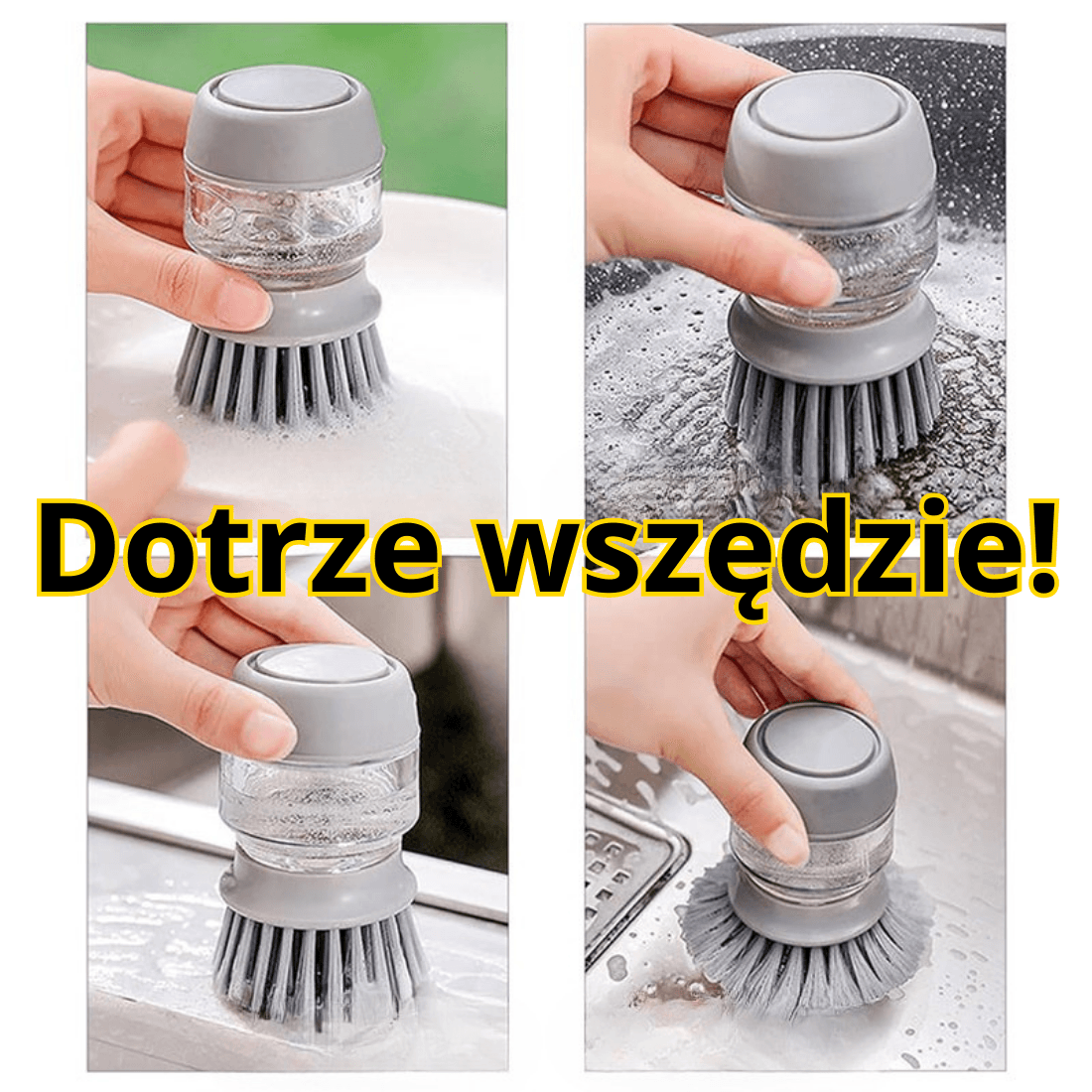 🧽 Scrubber! Szczotka do naczyń z dozownikiem płynu – Czystość bez wysiłku! 🧽